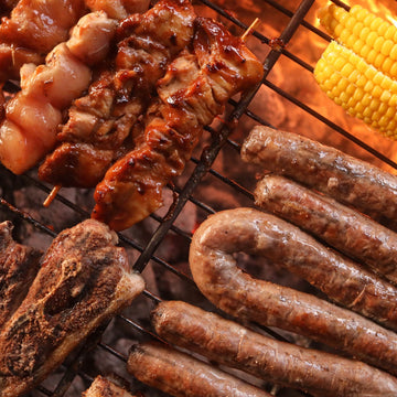 Braai Selection - Skewers and Boerewors on the braai 